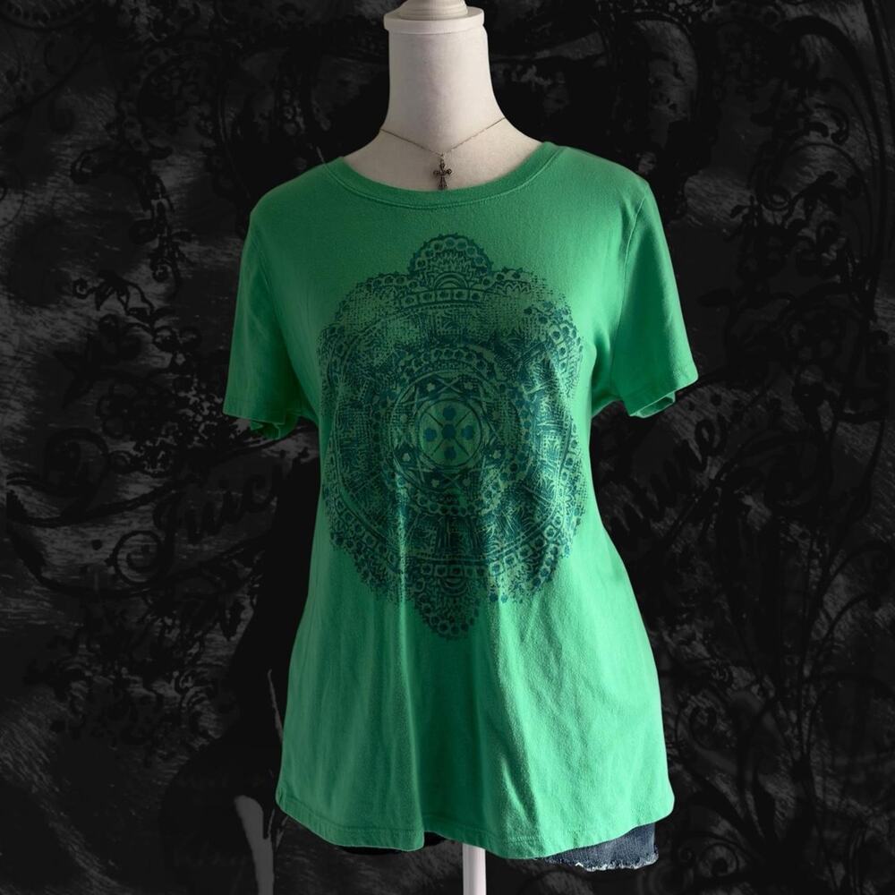 henna celestial tapestry fairy boho whimsical teal green top